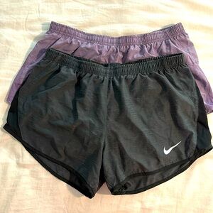 Nike Women's Black and Purple Dry-fit Shorts